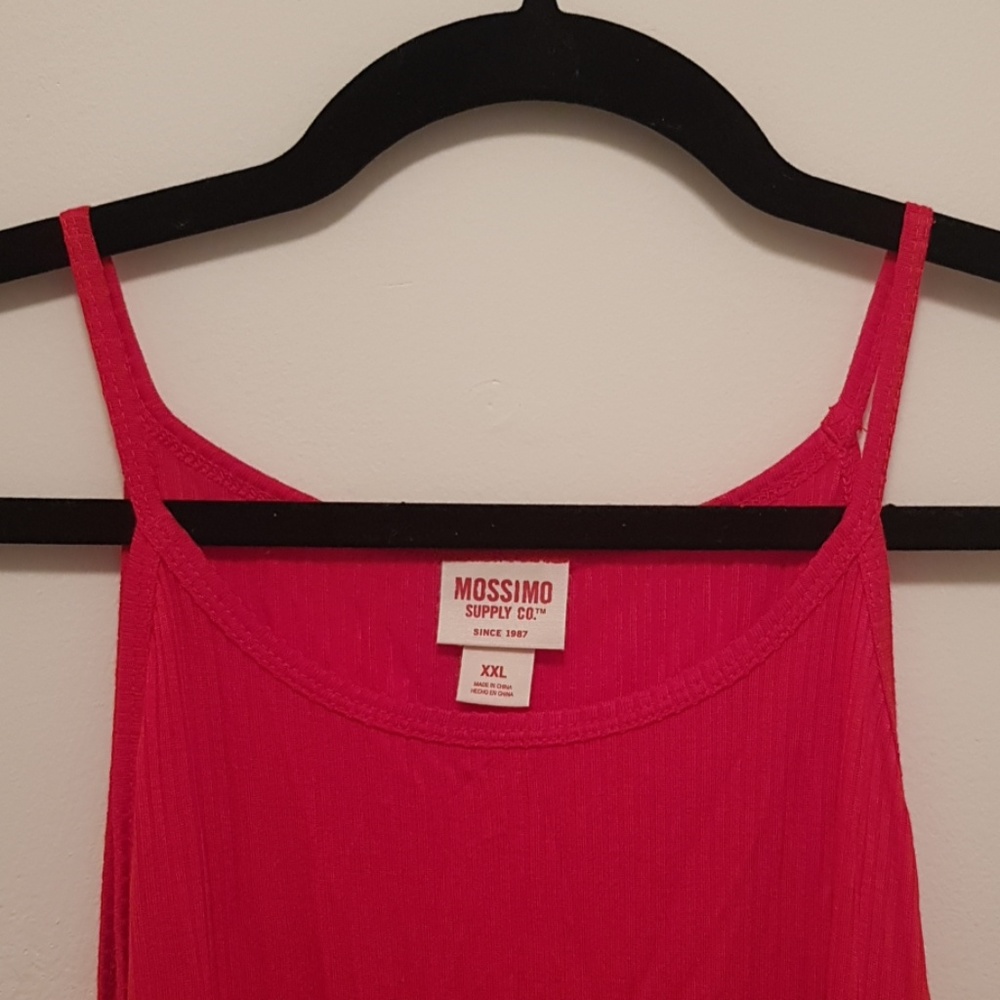 NWT Mossimo Ribbed Red Ruffle Hem Tank Top - Picture 3 of 5